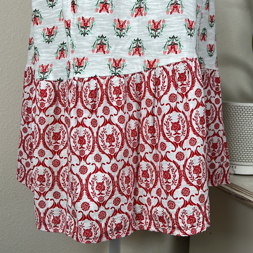 Style&co L White/Red 3 Panel Blouse - Picture 8 of 13